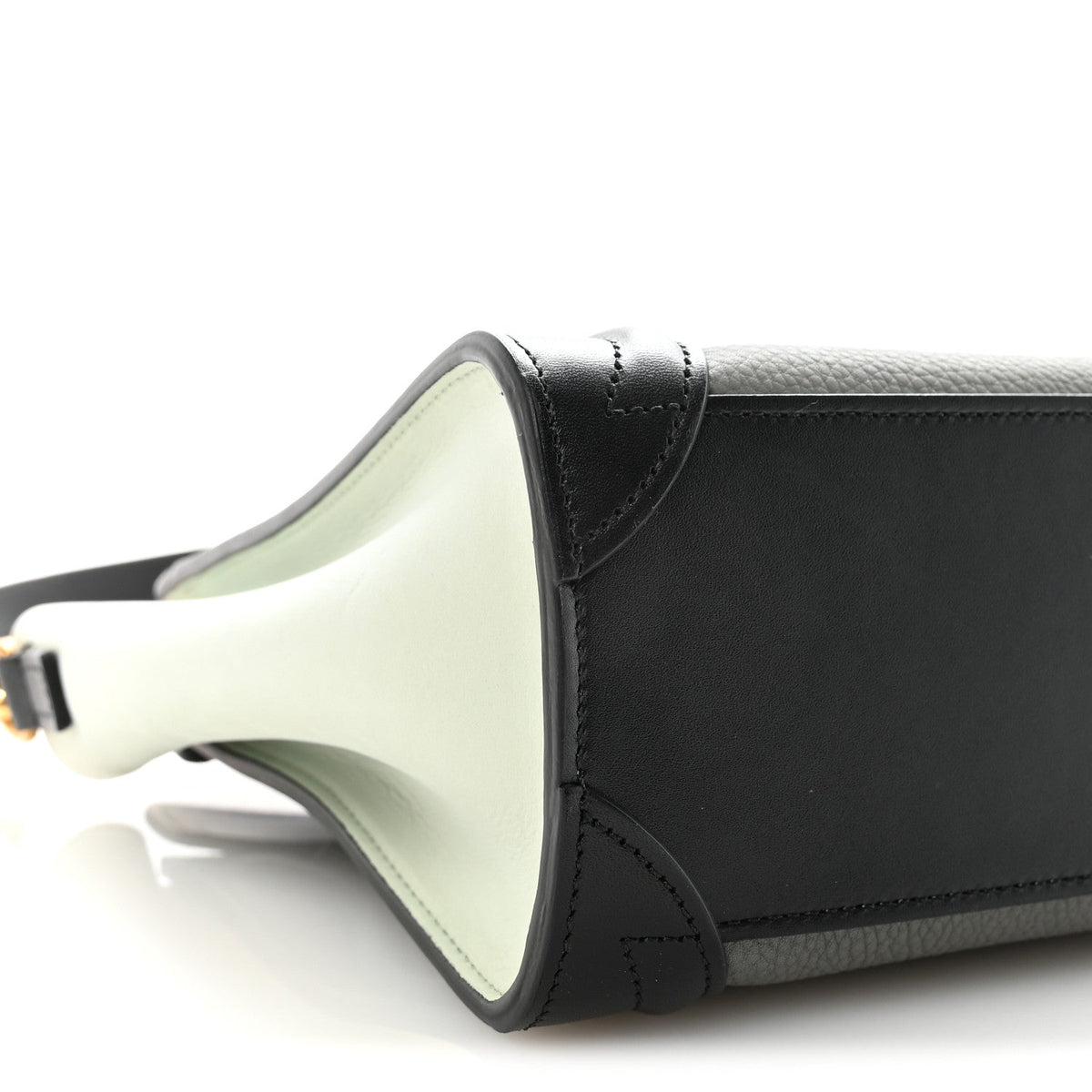 Baby Grained Calfskin Nano Tri-Color Luggage Zinc Almond