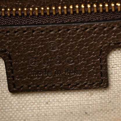 GG Supreme Monogram Textured Dollar Calfskin Web Studded Mini Ophidia Flap Shoulder Bag Beige Ebony New Acero