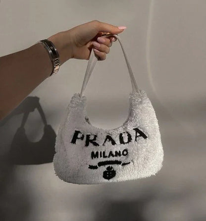 Prada Terry Cloth Mini Bag In white