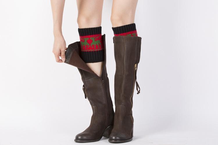 Boot Cuff Thick Short-Sleeved Thick Thick Bamboo Knit Wool Yarn Socks - 10