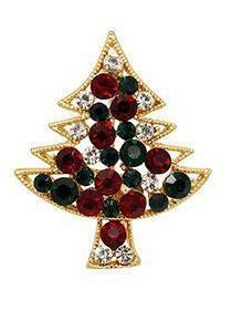 Alloy Creative Christmas Tree Santa Claus Pin Boutonniere