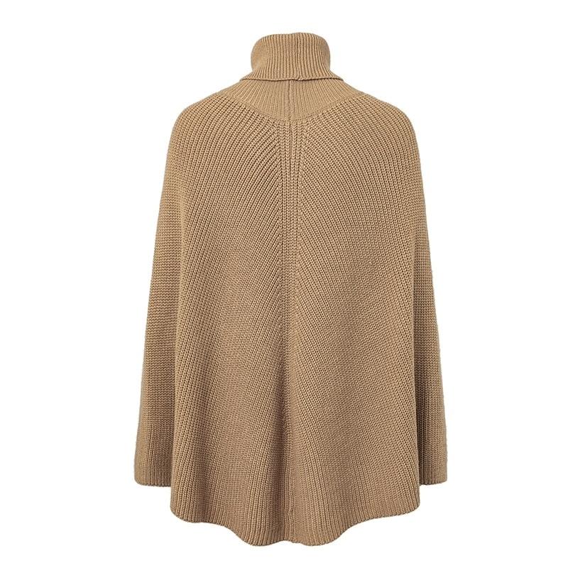 Knitted Turtleneck Women Camel Casual Pullover Autumn Sweater
