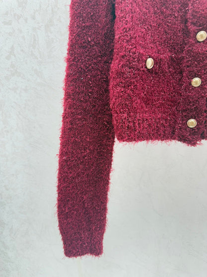 Chanel 2025 Cardigan Red Wool 716309