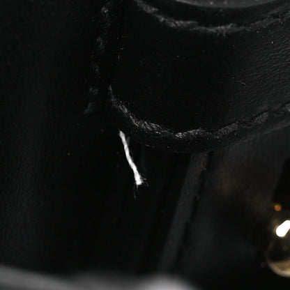 Vitello Triangle Stitched Shopping Tote Black