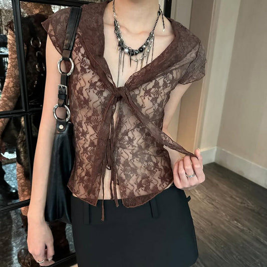 Crosa - Vintage Lace Tee small  - Sexy &amp; Slimming