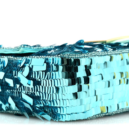 Sequin Paillettes Vitello Grace Sex and the City Baguette Spring Turquoise