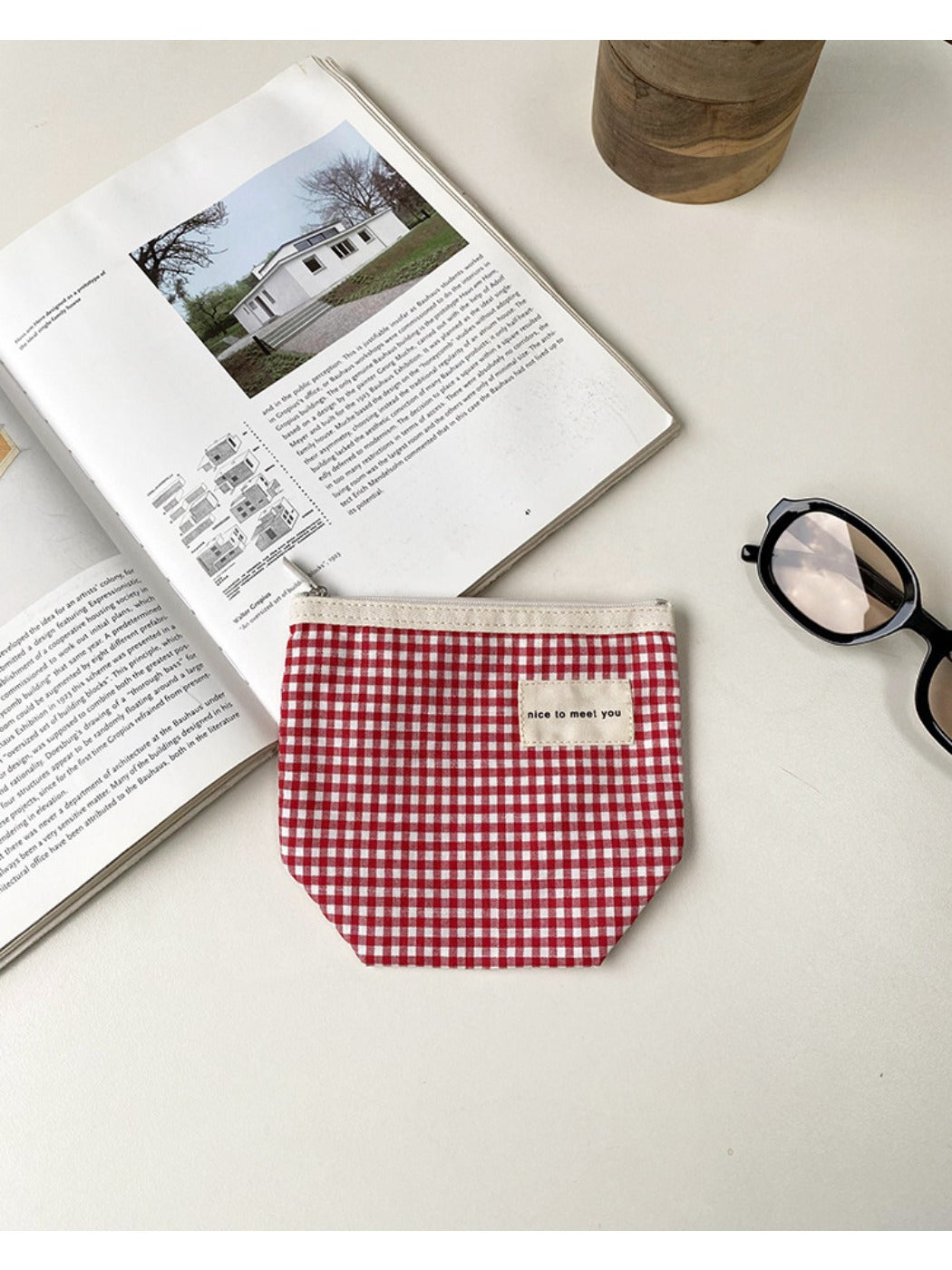 Cosbai - Minimalist Small Canvas Cardholder Pouch &amp; Coin Purse