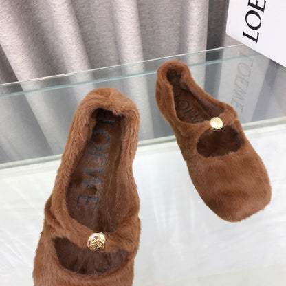 Loewe 2026 Ballet Flat Brown in Wool 597432
