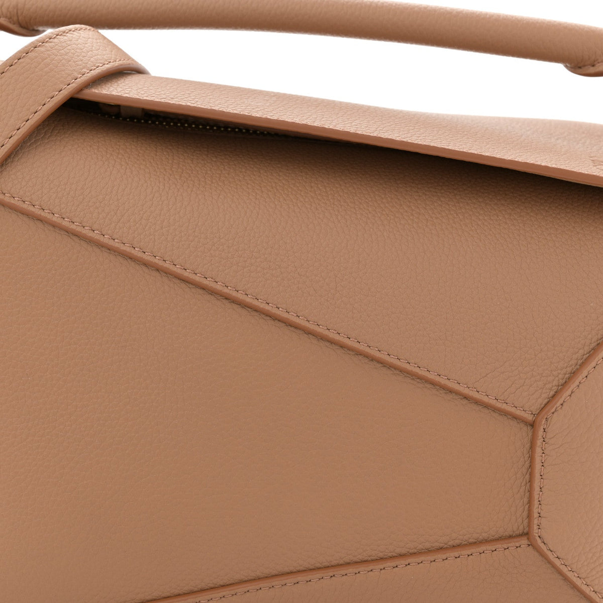 Grained Calfskin Small Puzzle Edge Bag Toffee
