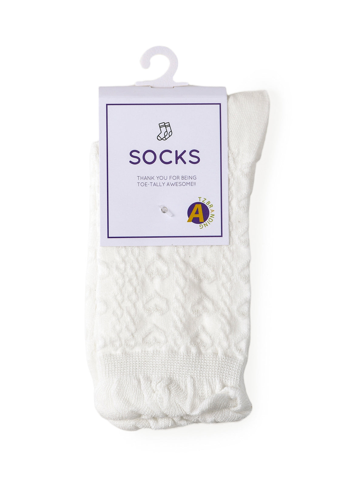 Rufia - White Rolled Edge Socks for Women