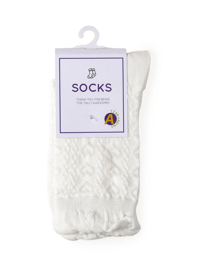 Rufia - White Rolled Edge Socks for Women