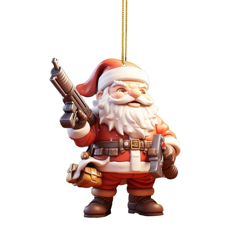Christmas Santa Car Rearview Mirror Ornament