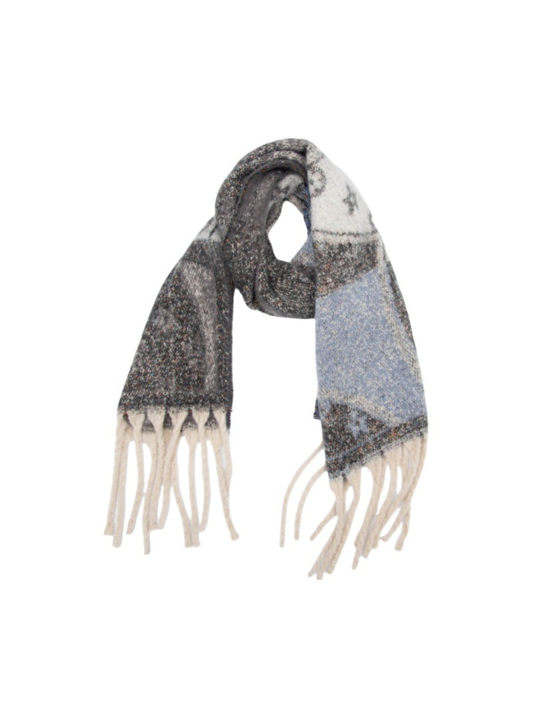 Scarvii - Winter Tassel Floral Jacquard Scarf