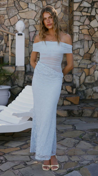 Tiarna Off The Shoulder Maxi Dress - Blue