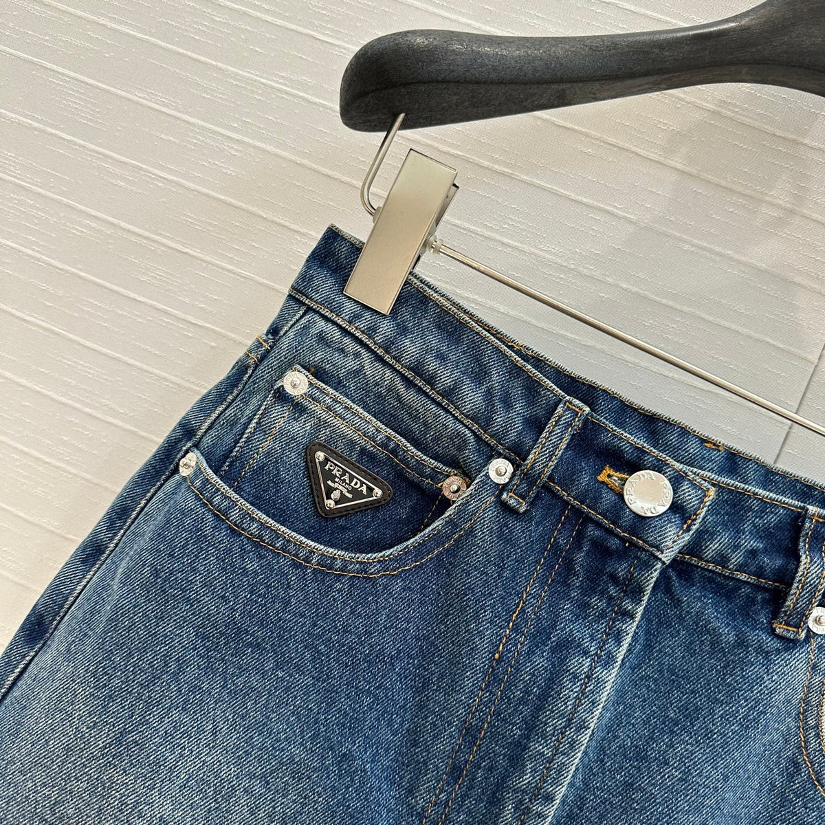 Prada 25 Denim Skirt Blue Cotton