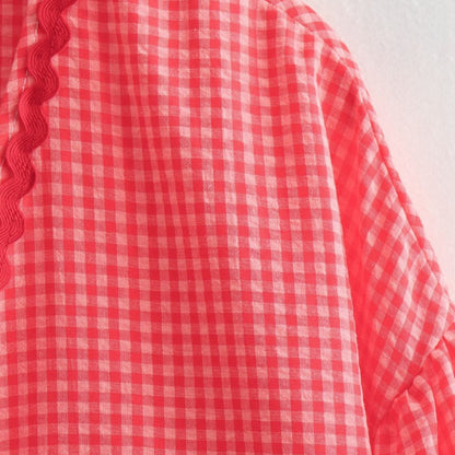 Crosa - Oversized Checkered Love Cardigan - Breezy Summer Cover-Up