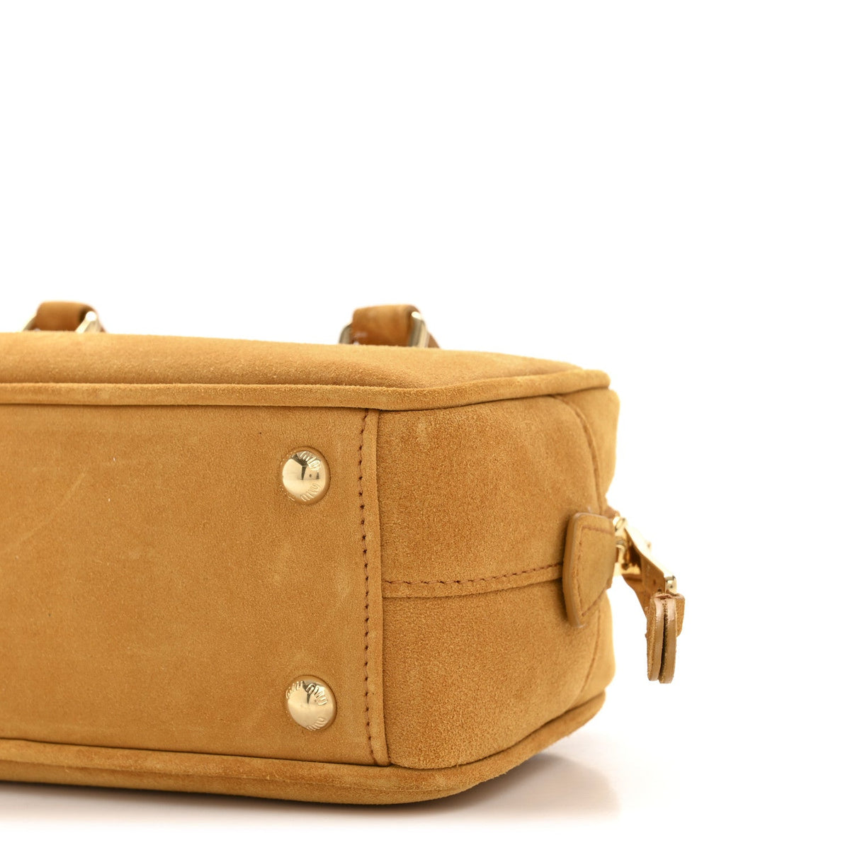 Suede Padded Regular Arcadie Top Handle Bag Whiskey