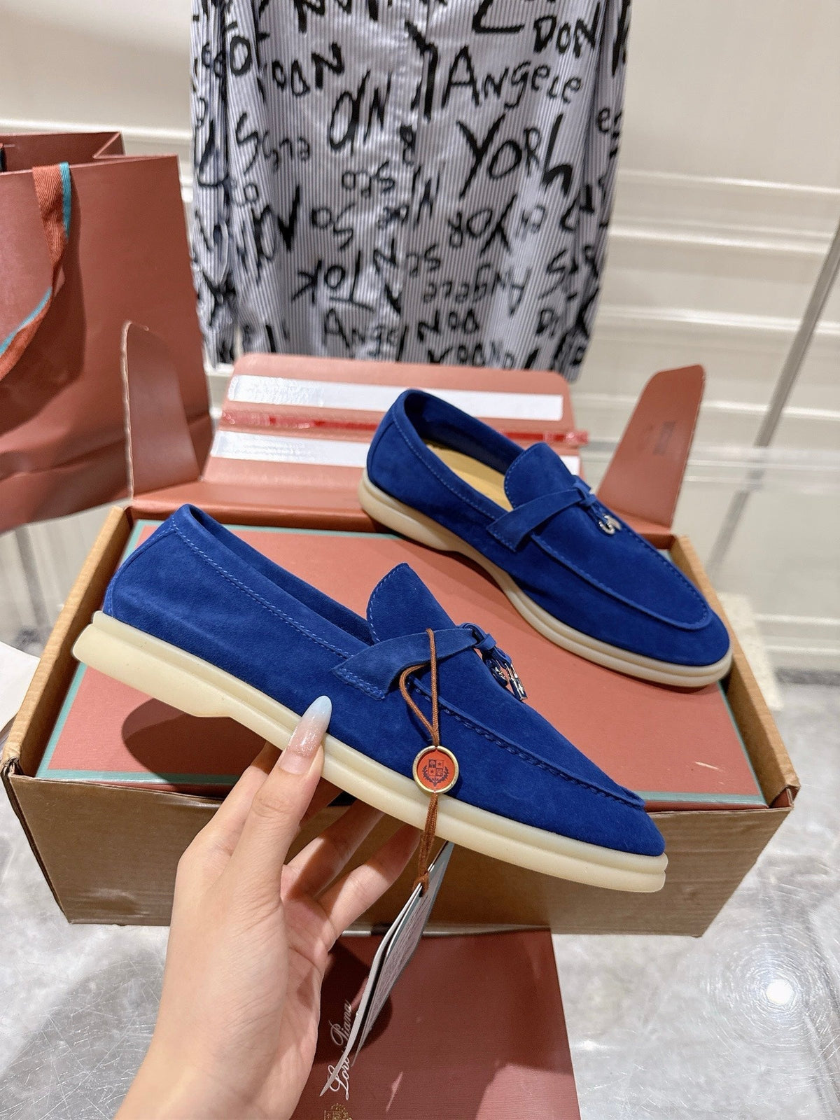 LP Summer Charms Walk Loafers Navy Blue Suede 565860
