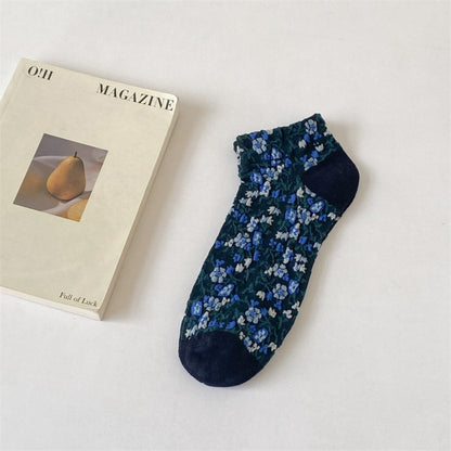 Rufia - 3D Vintage Floral Ankle Socks