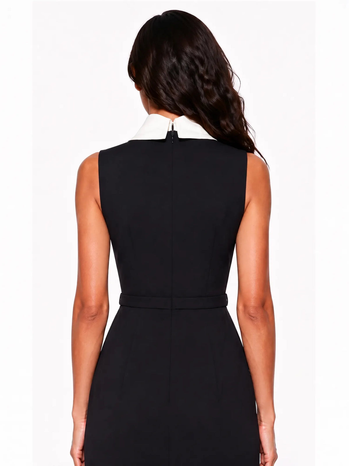 Anika Color-Block Collared Midi Dress