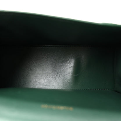 Shiny Calfskin Crocodile Embossed Hourglass Top Handle Bag XS Forest Green