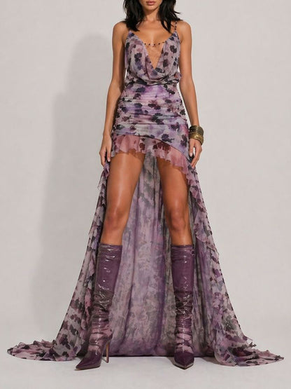 Mila Cutout Backless Strappy Mesh Maxi Dress