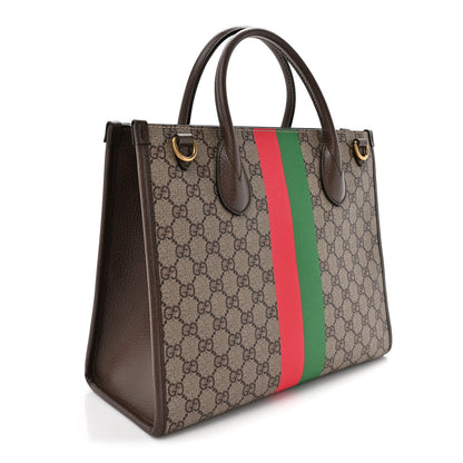 GG Supreme Monogram Textured Dollar Calfskin Web Gucci Tiger Small Retro Interlocking G Tote Bag Beige Ebony Live Red New Shamarock New Acero