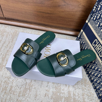 CD Montaigne Sandals Turquoise in Calfskin 598170