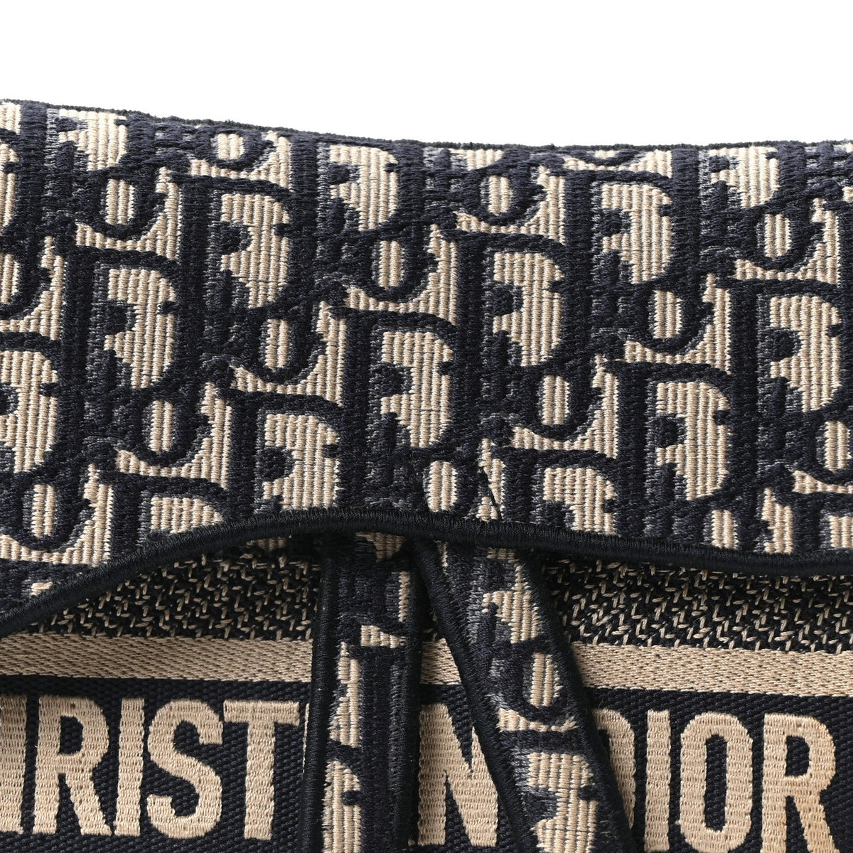 Oblique Embroidered Saddle Bag Blue