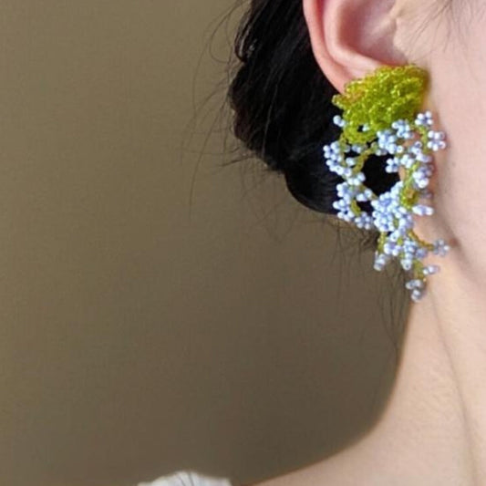 Earwish - Beaded Floral Earrings – Soft &amp; Elegant