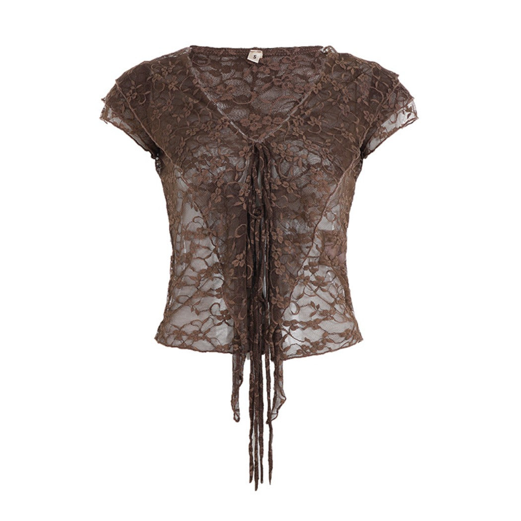 Crosa - Vintage Lace Tee small  - Sexy &amp; Slimming