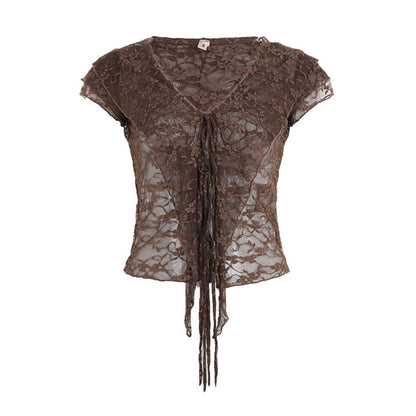 Crosa - Vintage Lace Tee small  - Sexy &amp; Slimming