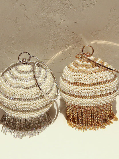 Giselle Small Pearl Tassel Ball Bag