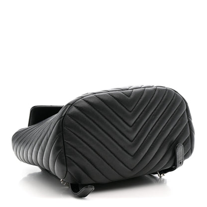 Calfskin Chevron Quilted Small Urban Spirit Backpack Black