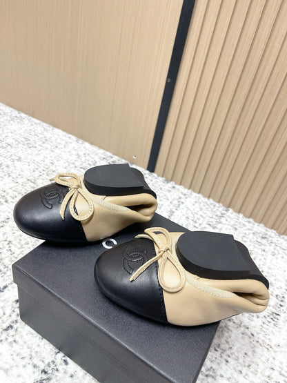 Chanel 26SS Ballet Flats Shoes Beige in Lambskin 591391