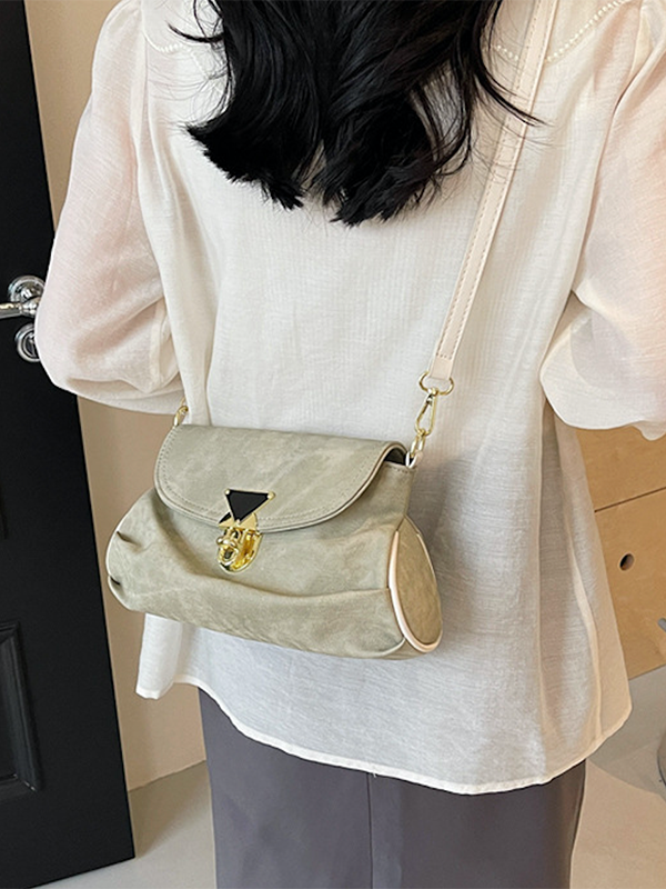 Solid Color Split-Joint Crossbody Bags