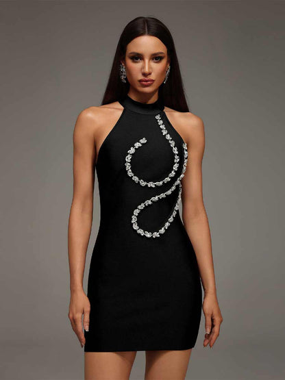 Arielle Sleeveless Diamond Bandage Mini Dress