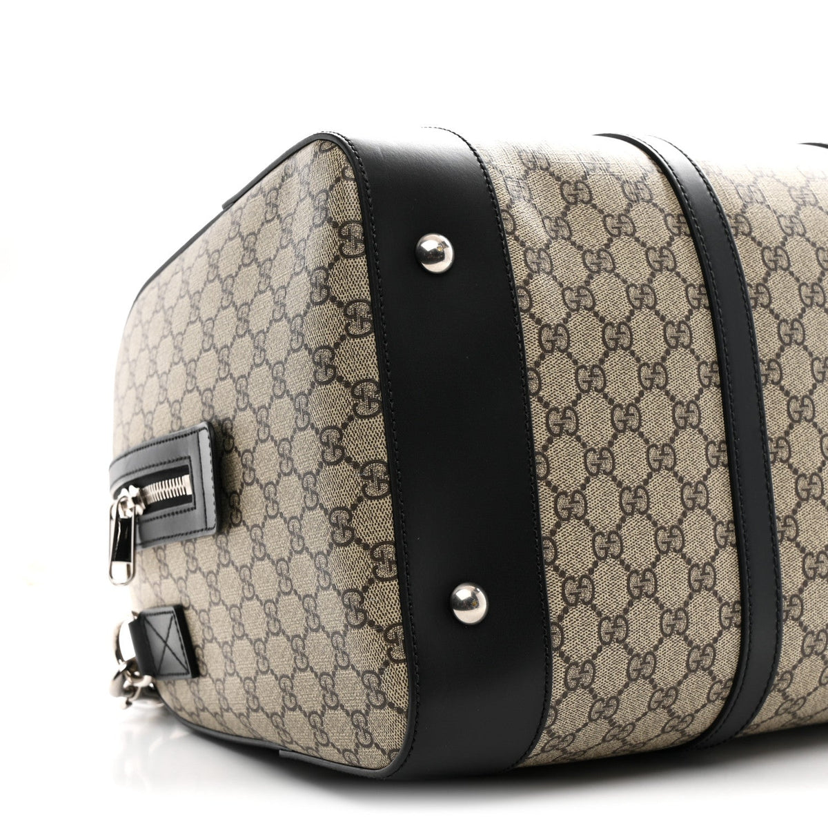 GG Supreme Monogram Selleria Calfskin Medium Duffle Beige Ebony Black