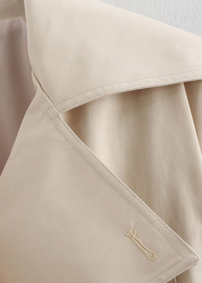 Cropped Belted Trench Jacket Polyester Matte Finish