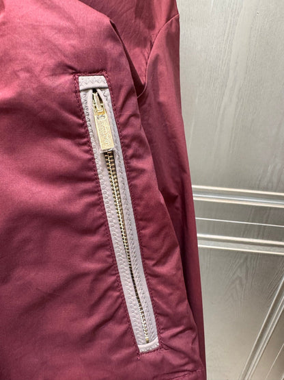 Miumiu 2026 Hooded Jacket Burgundy Polyester
