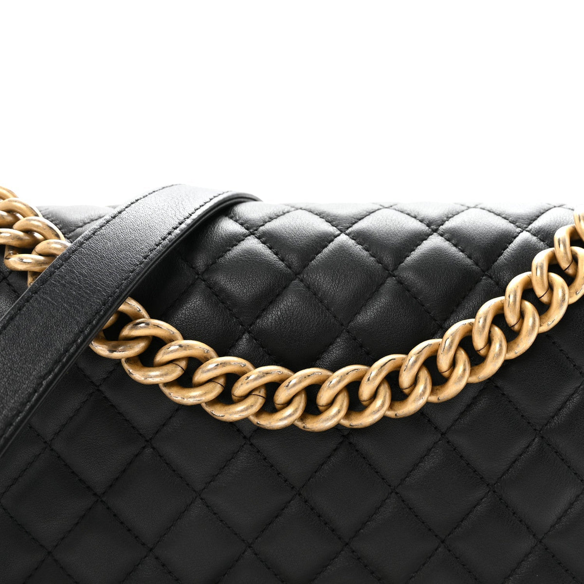 Calfskin Quilted Medium Boy Flap Black