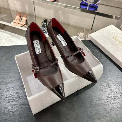Jimmy Choo Aren Pump 65 Burgundy Cowhide 597664
