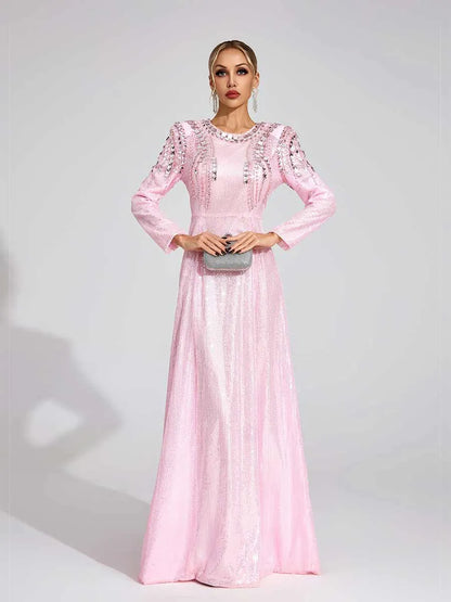 Amira Diamond Sequined Maxi Dress