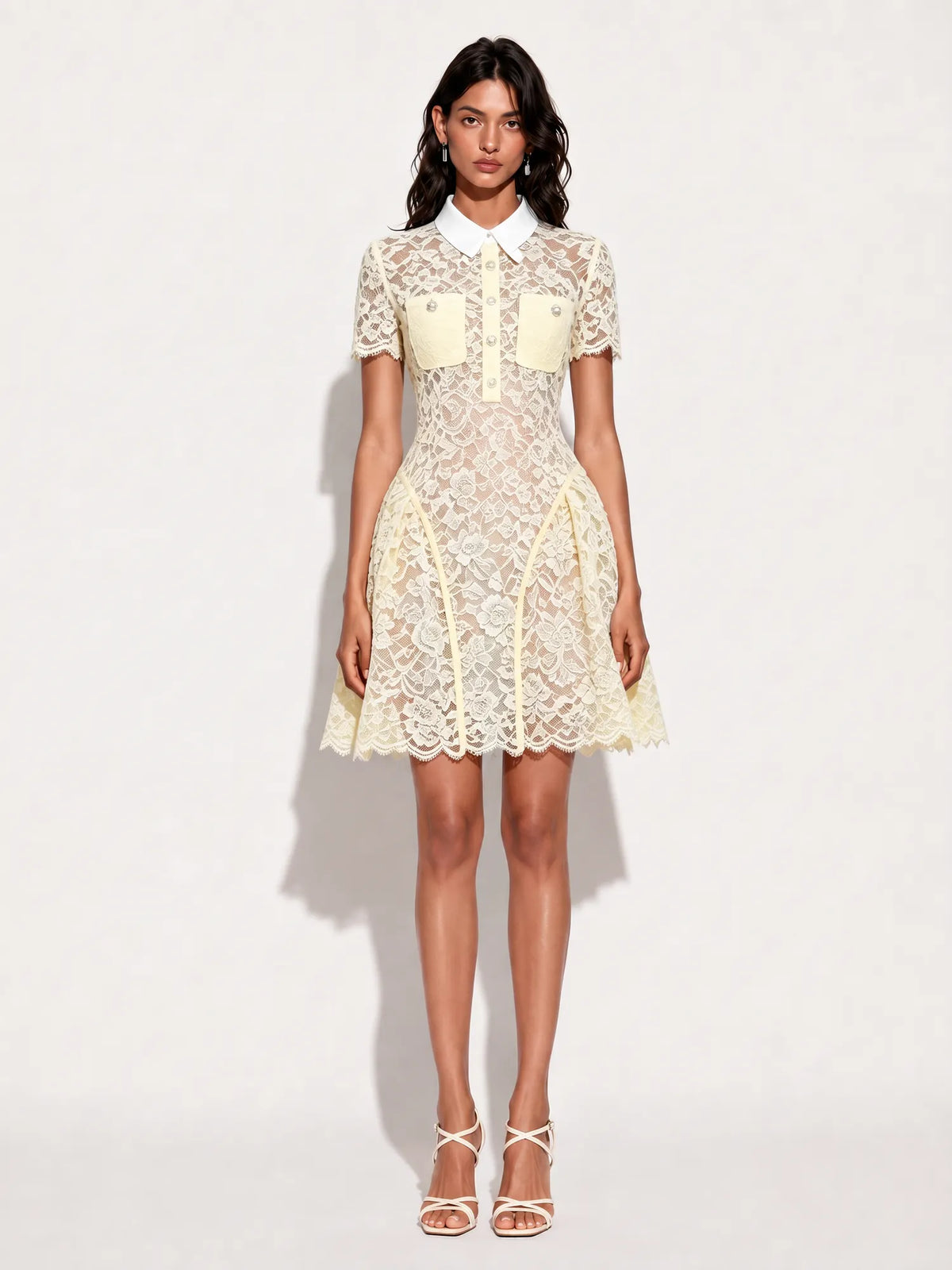 Skylar Collared Lace Mini Dress
