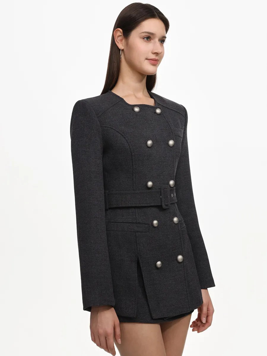 Genevieve Classic Tailored Long Sleeve Woven Two Piece Set
