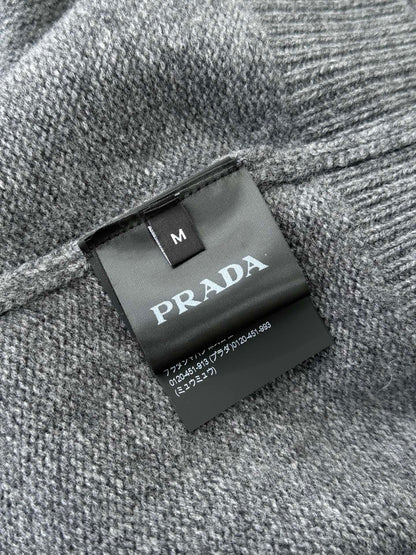 PRADA GRAY CASHMERE CARDIGAN