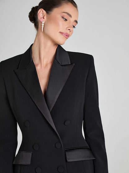 Naomi Double-breasted Blazer In Black