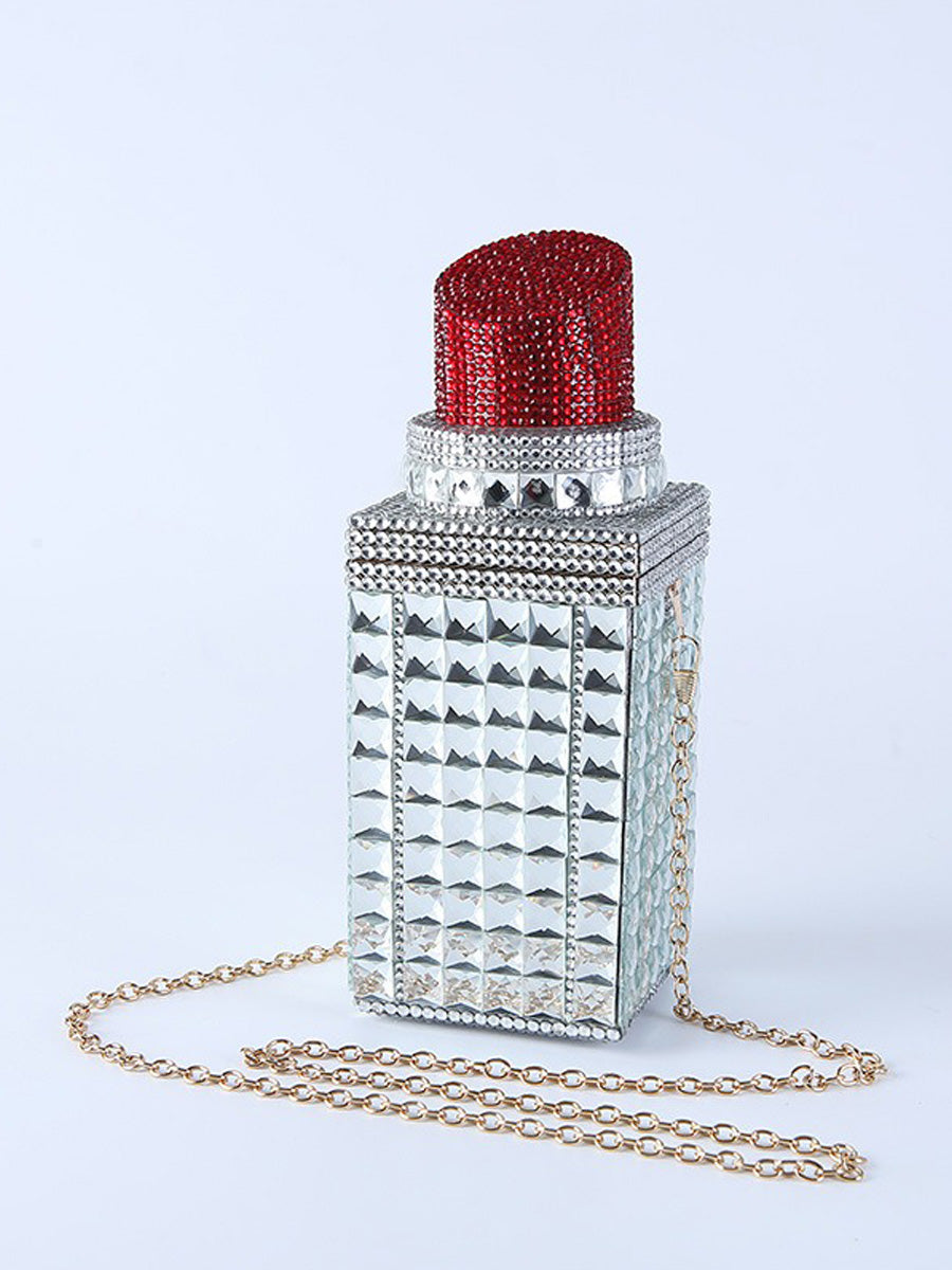 Flora Rhinestone-Embellished Lipstick-Shaped Bag