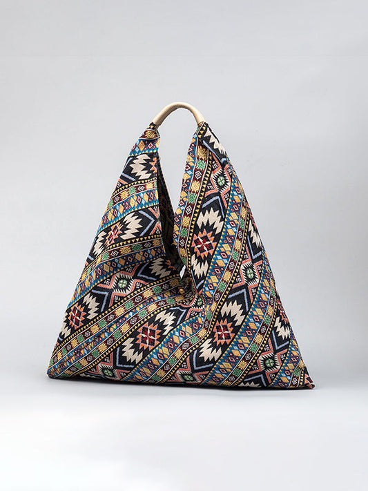 Embroidered Printed Split-Joint Underarm Canvas Bags