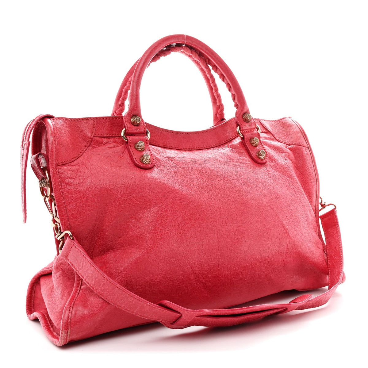 Agneau Giant 12 Rose Gold Hardware City Rouge Coquelicot